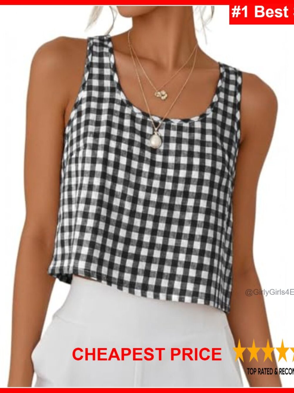 Womens Scoop Neck Crop Tank Top Sleeveless Linen Blend